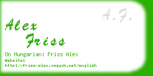 alex friss business card